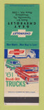Matchbook Cover - 1961 Chevrolet Trucks Gray Tannersville PA