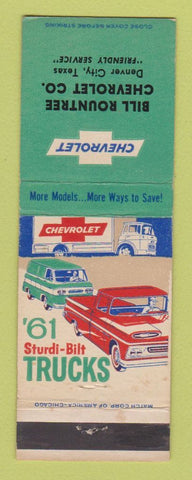 Matchbook Cover - 1961 Chevrolet Trucks Bill Rountree Denver City TX