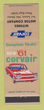 Matchbook Cover - 1961 Chevrolet Corvair Withers Fort Sumner NM