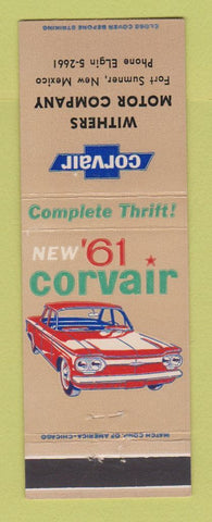 Matchbook Cover - 1961 Chevrolet Corvair Withers Fort Sumner NM