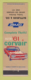 Matchbook Cover - 1961 Chevrolet Corvair Battleson Scobey MT