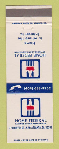 Matchbook Cover - Home Federal Savings and Loan Atlanta GA
