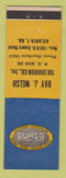 Matchbook Cover - Durco Stainless Steel Atlanta GA Ray Welsh Duriron