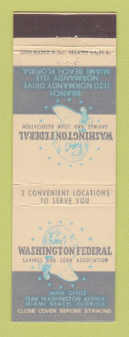 Matchbook Cover - Washington Federal Savings and Loan Miami Beach FL