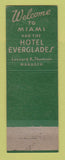 Matchbook Cover - Hotel Everglades Miami FL