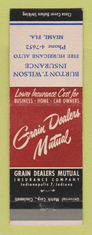 Matchbook Cover - Grain Dealers Mutual Burton Wilson Miami FL