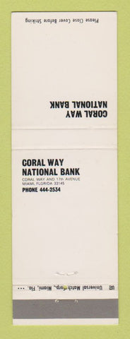 Matchbook Cover - Coral Way National Bank Miami FL