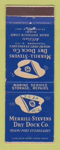 Matchbook Cover - Merrill Stevens Dry Dock Miami FL WRITING