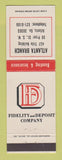 Matchbook Cover - Fidelity and Deposit Company Atlanta GA