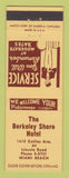 Matchbook Cover - Berkeley Shore Hotel Miami Beach FL