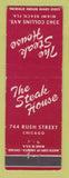 Matchbook Cover - The Steak House Miami Beach Chicago IL WEAR