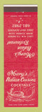 Matchbook Cover - Mary's Italian Restaurant Miami FL