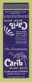 Matchbook Cover - Carib Resort Motel Miami Beach FL