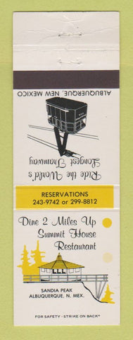 Matchbook Cover - Summit House Restaurant Sandia Peak Albuquerque NM