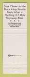 Matchbook Cover - Summit House Restaurant Sandia Peak Albuquerque NM