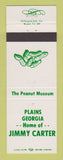 Matchbook Cover - Plains GA Home of President Jimmy Carter Peanut Museum
