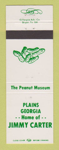 Matchbook Cover - Plains GA Home of President Jimmy Carter Peanut Museum