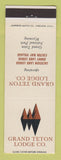 Matchbook Cover - Grand Teton Lodge National Park WY Wyoming