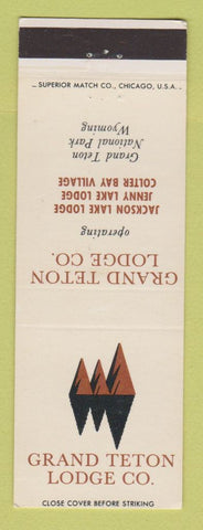 Matchbook Cover - Grand Teton Lodge National Park WY Wyoming