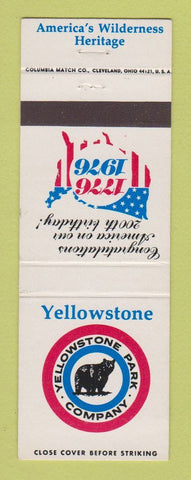 Matchbook Cover - Yellowstone National Park Company 1976 Bicentennial