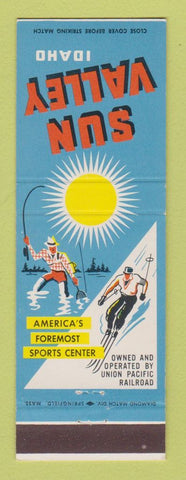 Matchbook Cover - Sun Valley ID Union Pacific Railroad skiing fishing