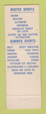 Matchbook Cover - Sun Valley ID Union Pacific Railroad skiing fishing