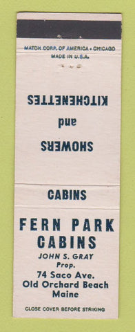 Matchbook Cover - Fern Park Cabins Old Orchard Beach ME