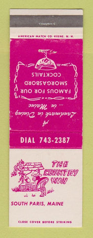 Matchbook Cover - The Country Way South Paris ME restaurant