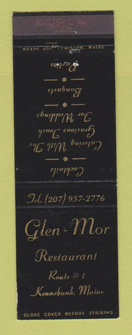 Matchbook Cover - Glen Mor Restaurant Kennebunk ME