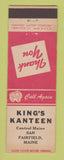 Matchbook Cover - King's Kanteen Fairfield ME