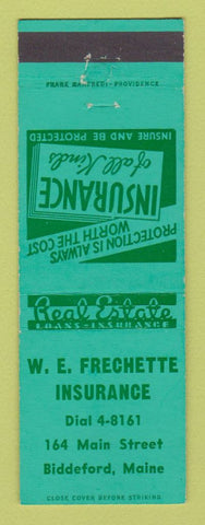 Matchbook Cover - WE Frechette Insurance Biddeford ME
