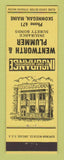 Matchbook Cover - Wentworth and Plummer Insurance Bonds Skowhegan ME