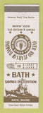 Matchbook Cover - Bath Savings Institution Bath ME