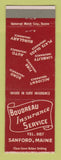 Matchbook Cover - Boudreau Insurance Agency Sanford ME