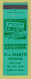 Matchbook Cover - WE Frechette Insurance Biddeford ME