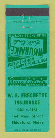 Matchbook Cover - WE Frechette Insurance Biddeford ME