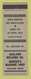 Matchbook Cover - Oakland Welding Booker's Machine Shop Oakland ME
