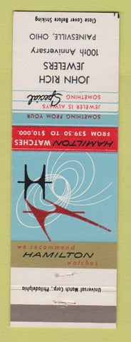 Matchbook Cover - Hamilton Watches John Rich Jewelry Painesville OH