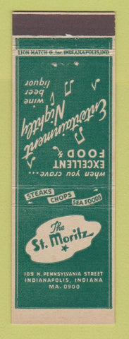 Matchbook Cover - St Moritz Restaurant Indianapolis IN