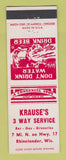 Matchbook Cover - Krause's 3 Way Service Rhinelander WI