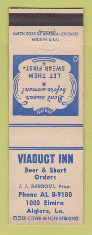 Matchbook Cover - Viaduct Inn Algiers LA JJ Barroul