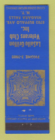 Matchbook Cover - VFW LaSalle Griffon Veterans Club Niagara Falls NY BLUE