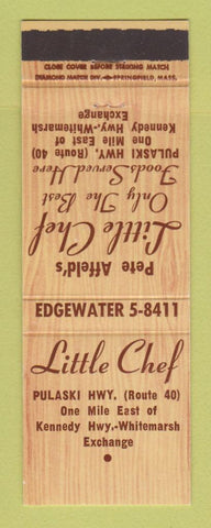 Matchbook Cover - Little Chef Restaurant Pete Affeld's Whitemarsh Township? PA?