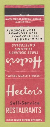Matchbook Cover - Hector's Self Service Restaurants New York City