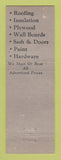 Matchbook Cover - Suid Wahl Lumber Supply Cleveland OH