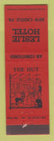 Matchbook Cover - Leslie Hotel The Hut New Castle PA