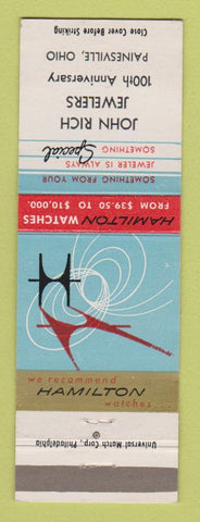 Matchbook Cover - Hamilton Watches John Rich Jewelry Painesville OH
