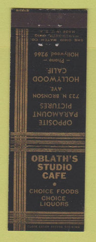 Matchbook Cover - Oblath's Studio Cafe Hollywood CA