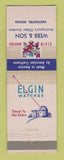 Matchbook Cover - Elgin Watches Webb and Son Jewelry Huntington IN