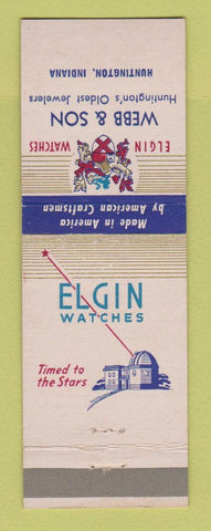 Matchbook Cover - Elgin Watches Webb and Son Jewelry Huntington IN